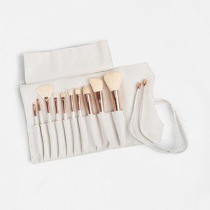 Gold and White Makeup Brushes